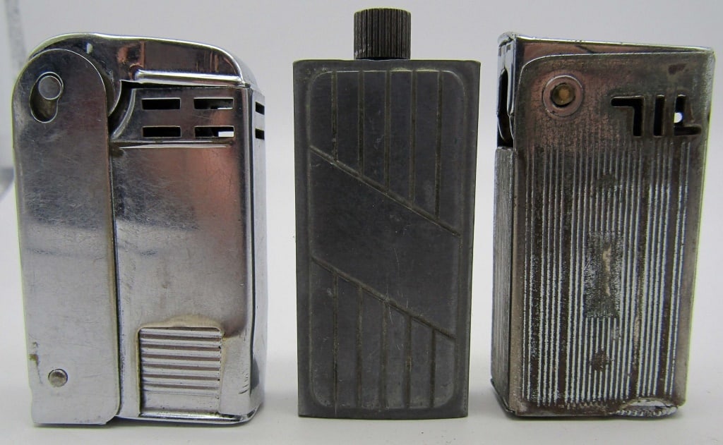 (3) VINTAGE LIGHTERS - PERMANENT LIGHT: missing bottom & (2) OTHERS - PARTS / REPAIR