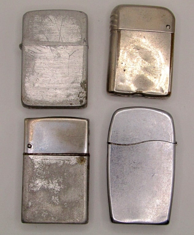 (4) VINTAGE POCKET LIGHTERS - ZIPPO BUTANE, (1 of 10)