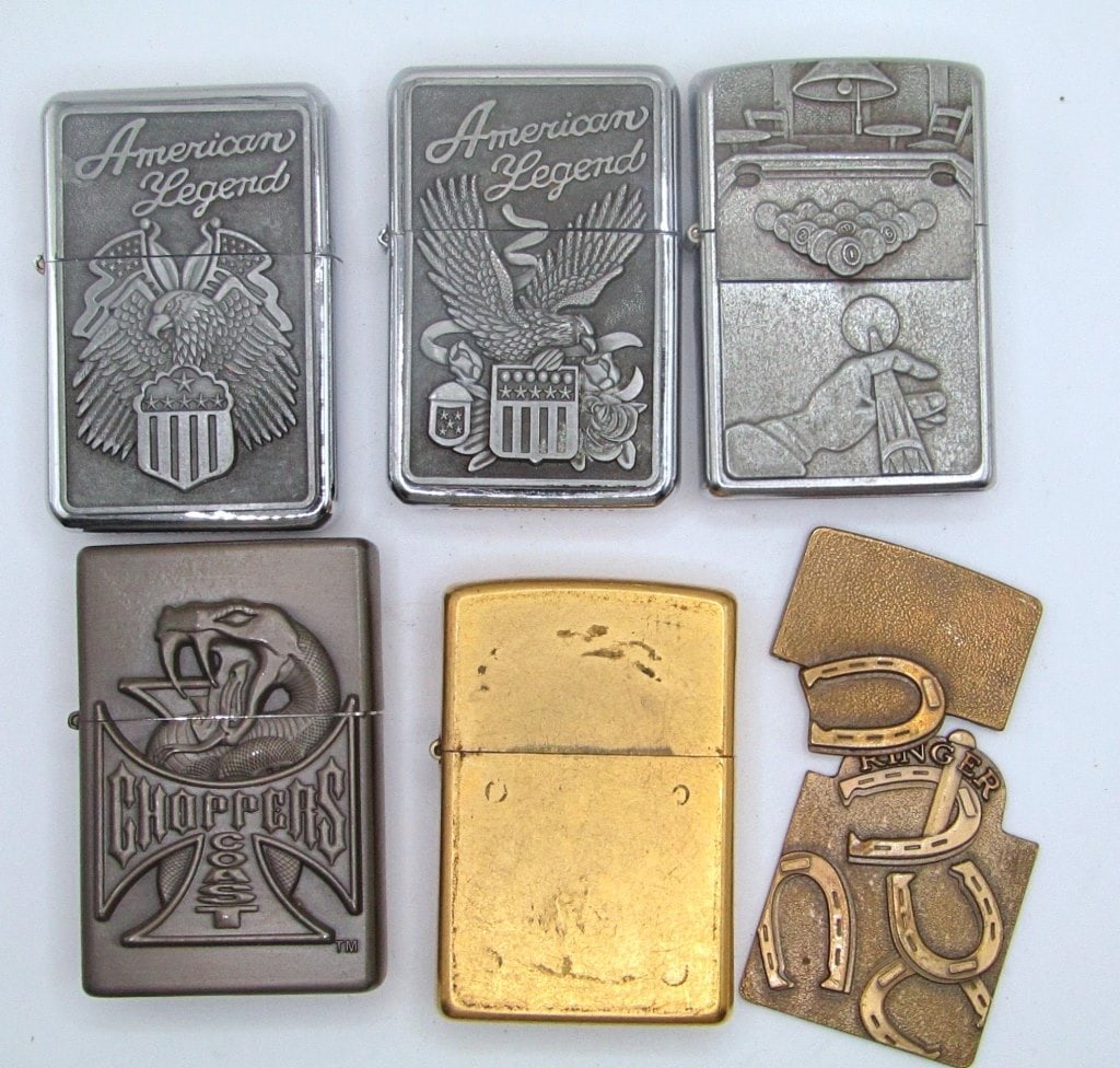 Zippo 2002 Billiard, Zippo 2008 Horseshoe Auction