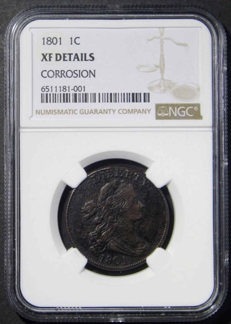1801 DRAPED BUST CENT NGC XF DETAILS (1 of 4)