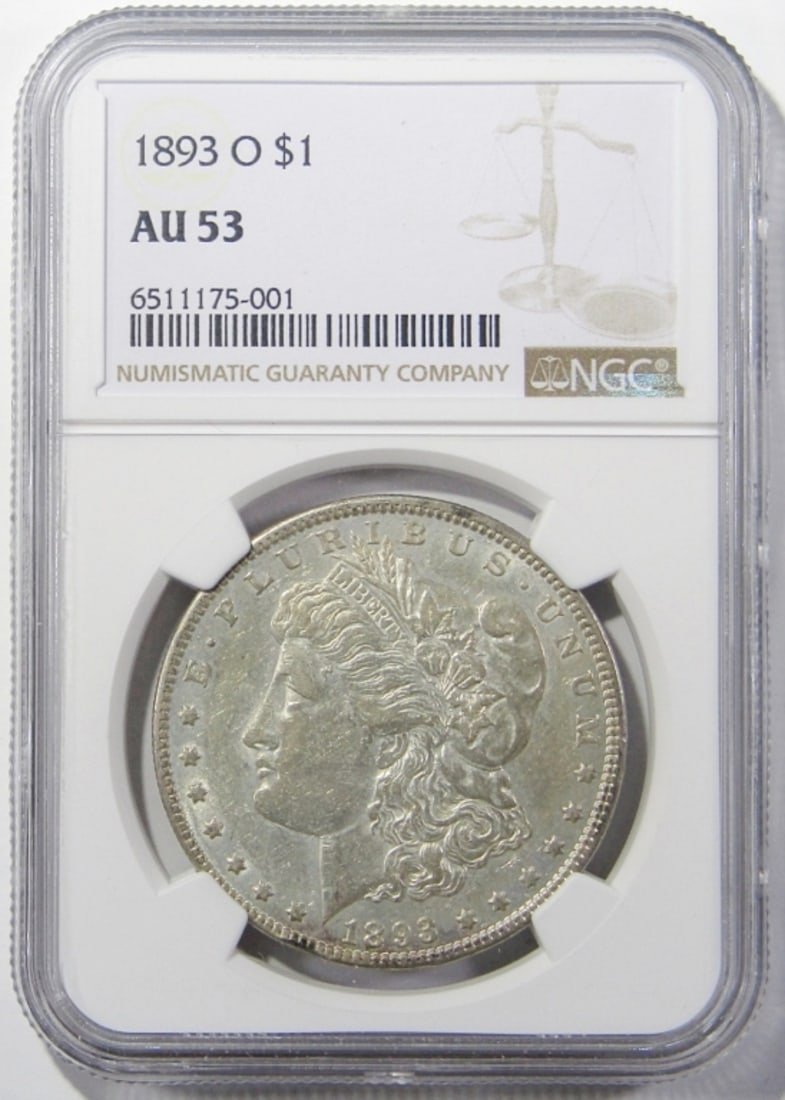 1893-O MORGAN DOLLAR NGC AU-53 (1 of 4)