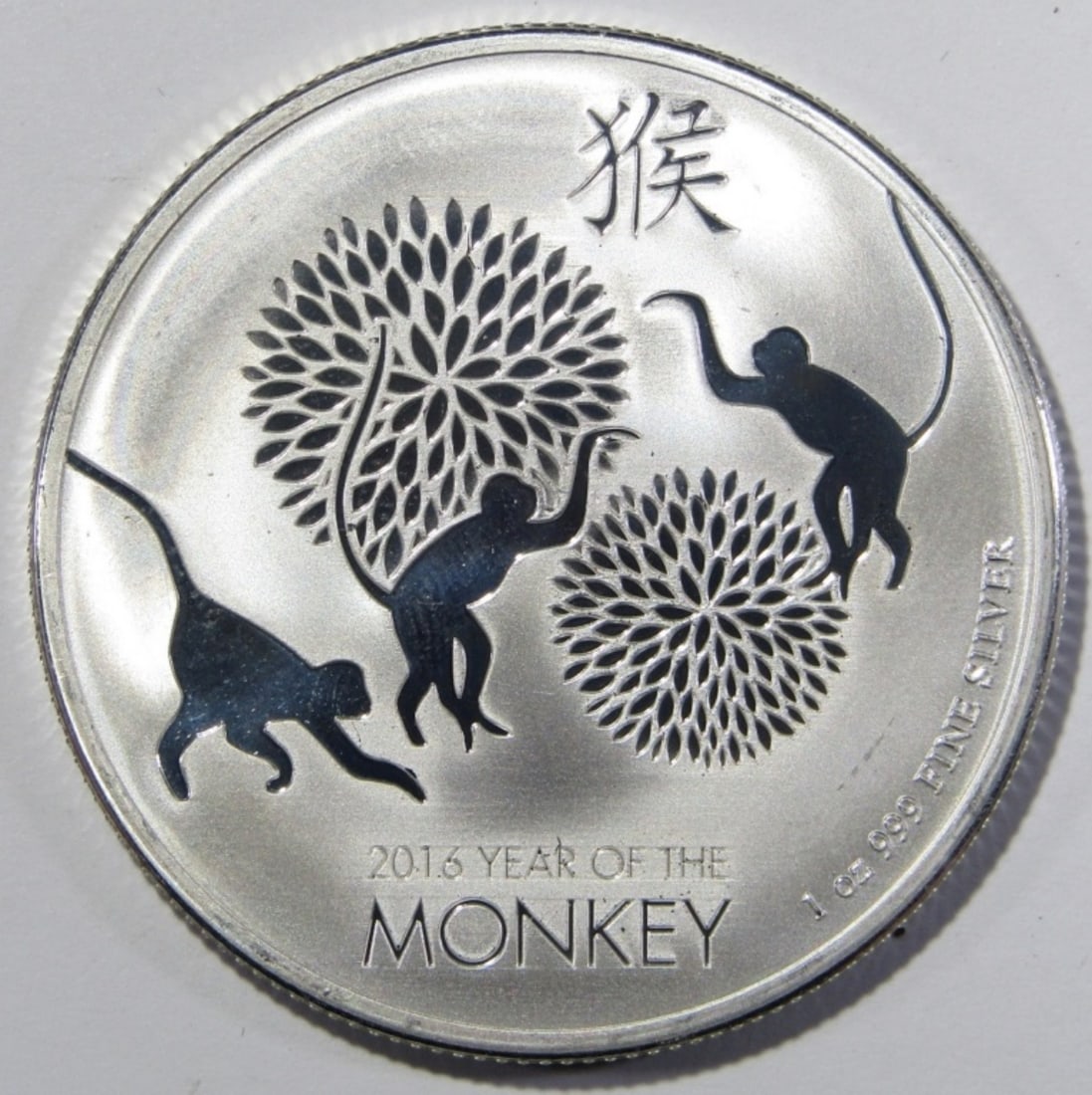 2016 NIUE $2 YEAR OF THE MONKEY SILVER: 1oz .999 SILVER