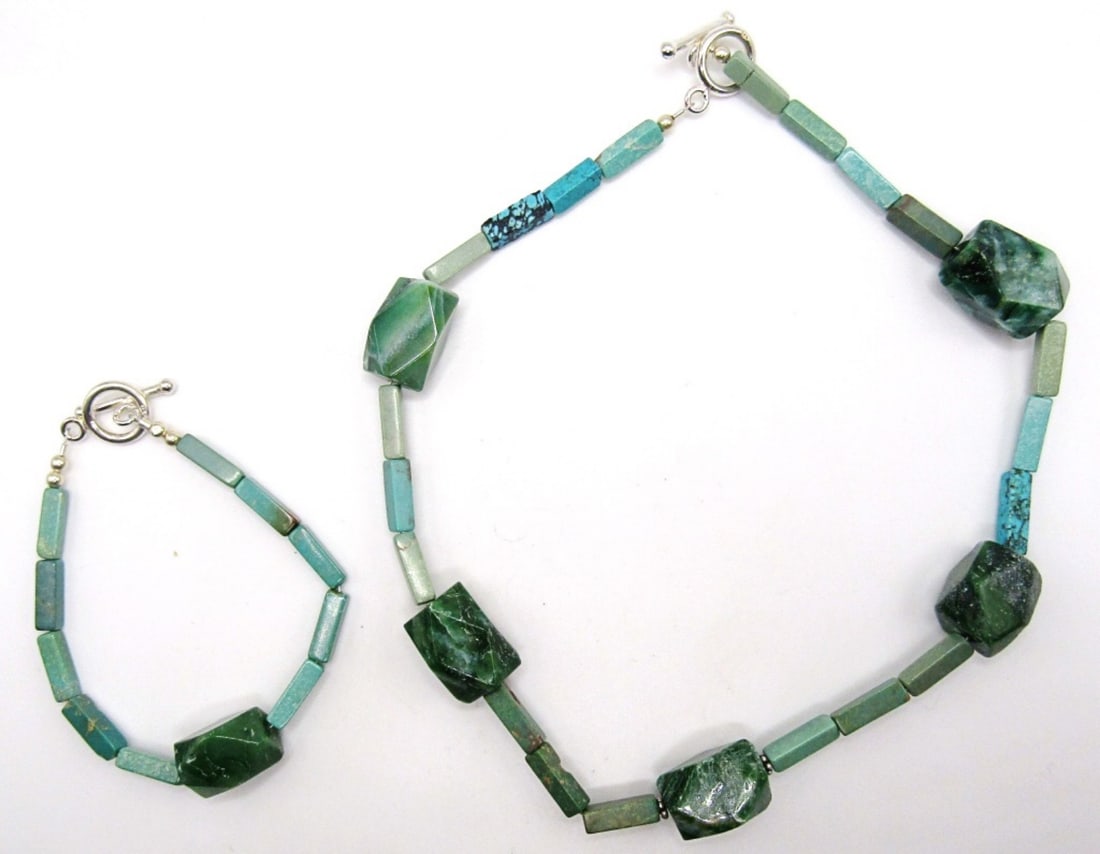 SET! SOUTHWESTERN GRN TURQUOISE NECKLACE (1 of 3)
