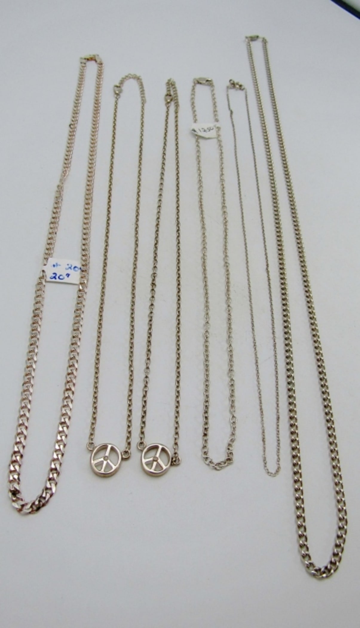 (5) STERLING CHAINS - VARIOUS SIZES - SEE DETAILS (1 of 2)