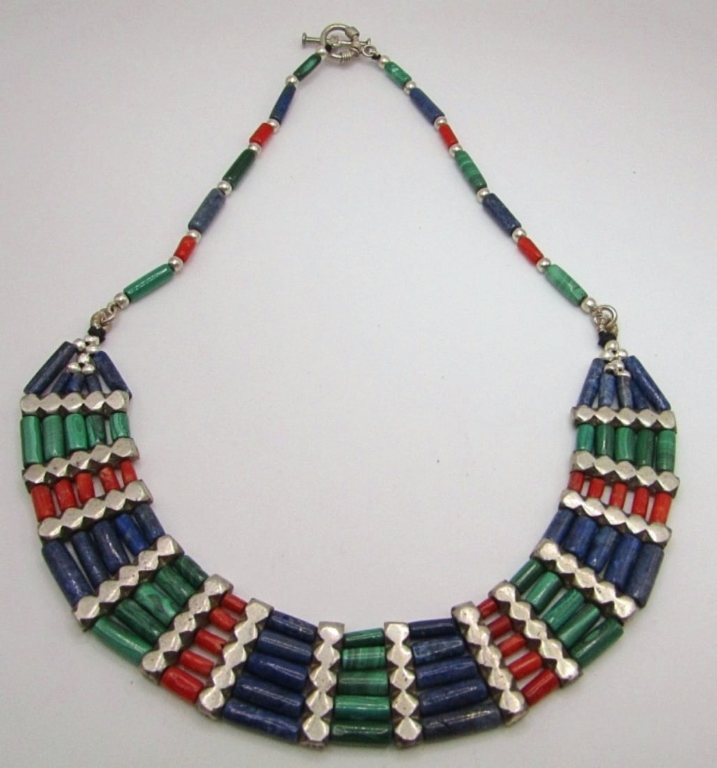 SOUTHWEST STERLING & NATURAL STONE NECKLACE (1 of 3)