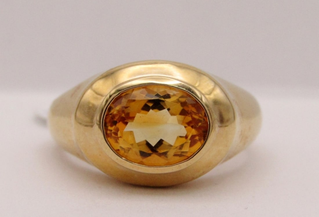 NEW! 14K YELLOW GOLD CITRINE RING SIZE 7 (1 of 5)