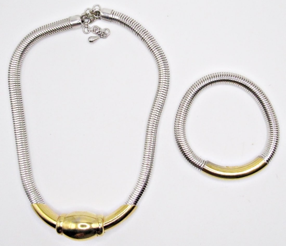 VINTAGE MONET NECKLACE & BRACELET SET: 16" NECKLACE, 7 1/2" BRACELET