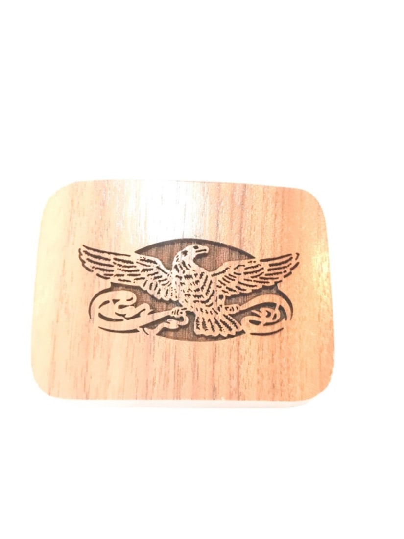 LASERCRAFT BUCKLE: LASER ENGRAVED EAGLE DESIGN