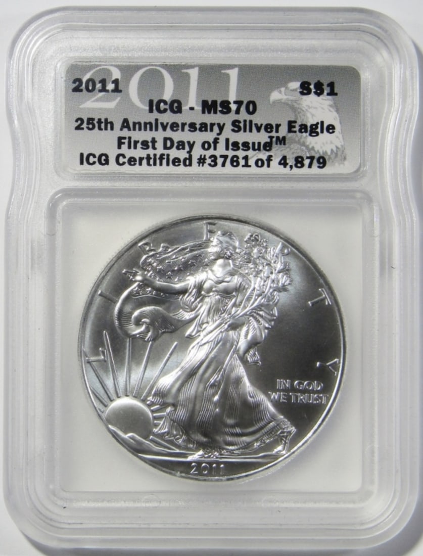 2011 AMERICAN SILVER EAGLE ICG MS-70 (1 of 4)