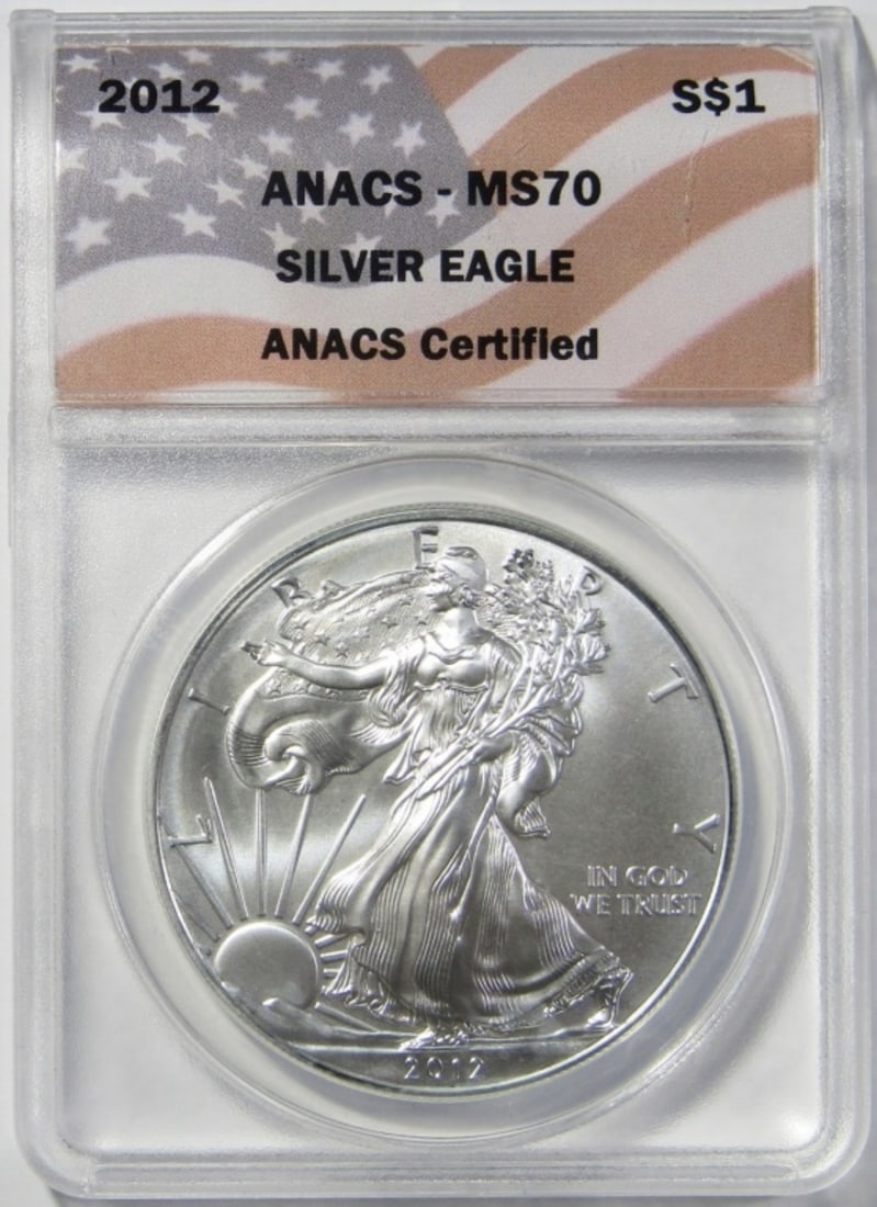 2012 AMERICAN SILVER EAGLE ANACS MS-70 (1 of 4)