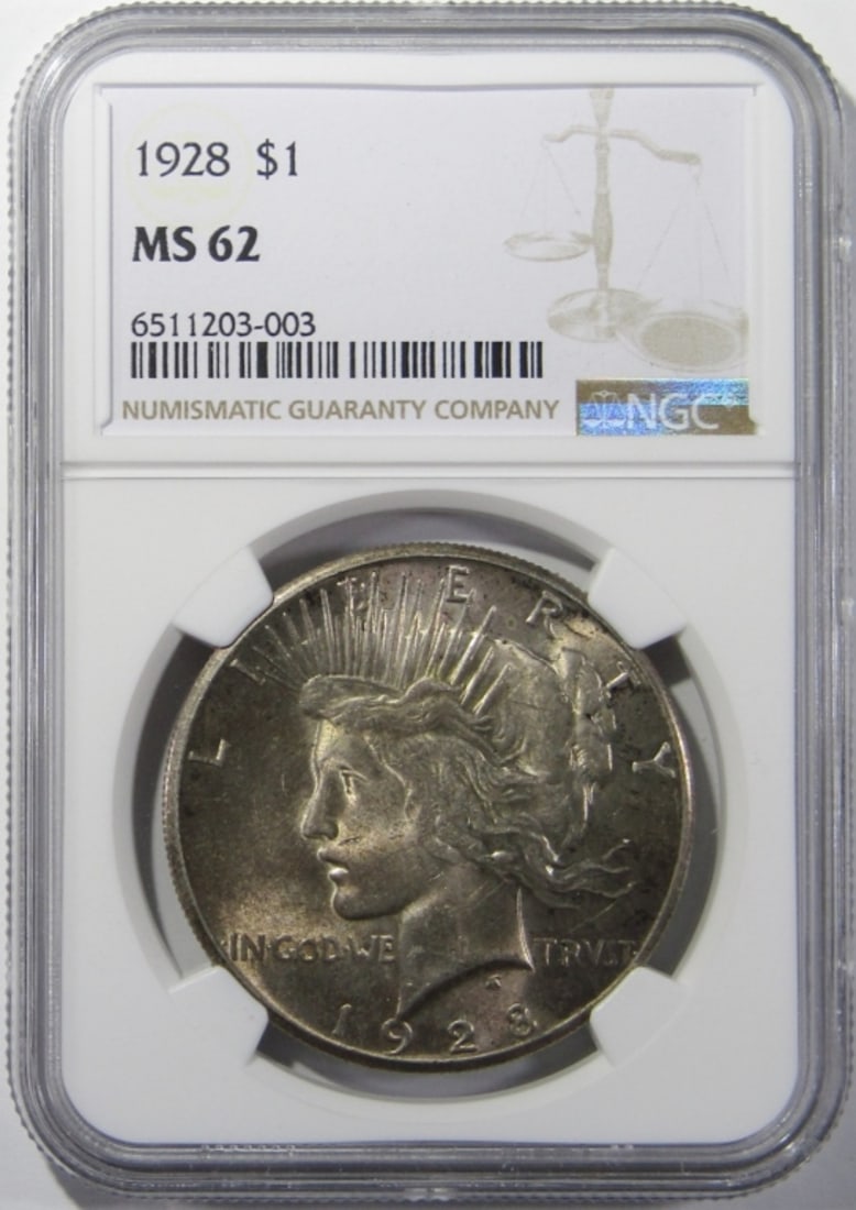 1928 PEACE DOLLAR NGC MS-62 (1 of 4)