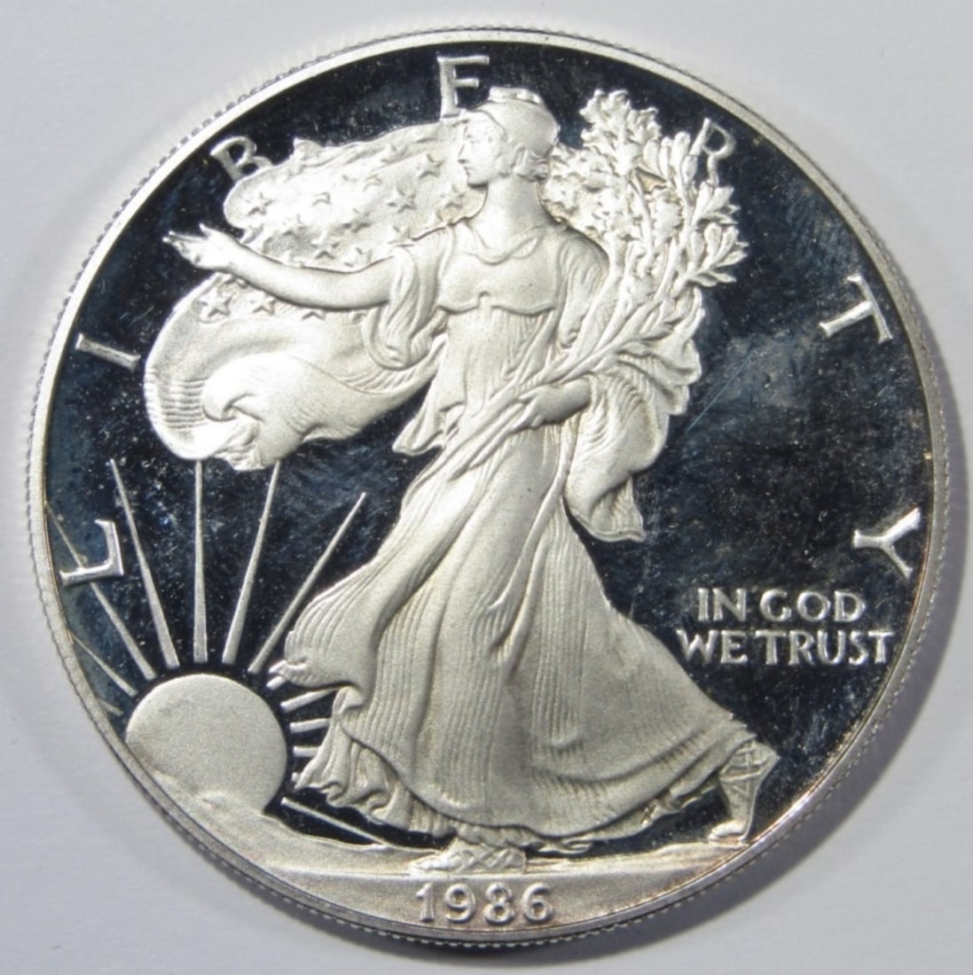 1986-S PROOF AMERICAN SILVER EAGLE (1 of 2)