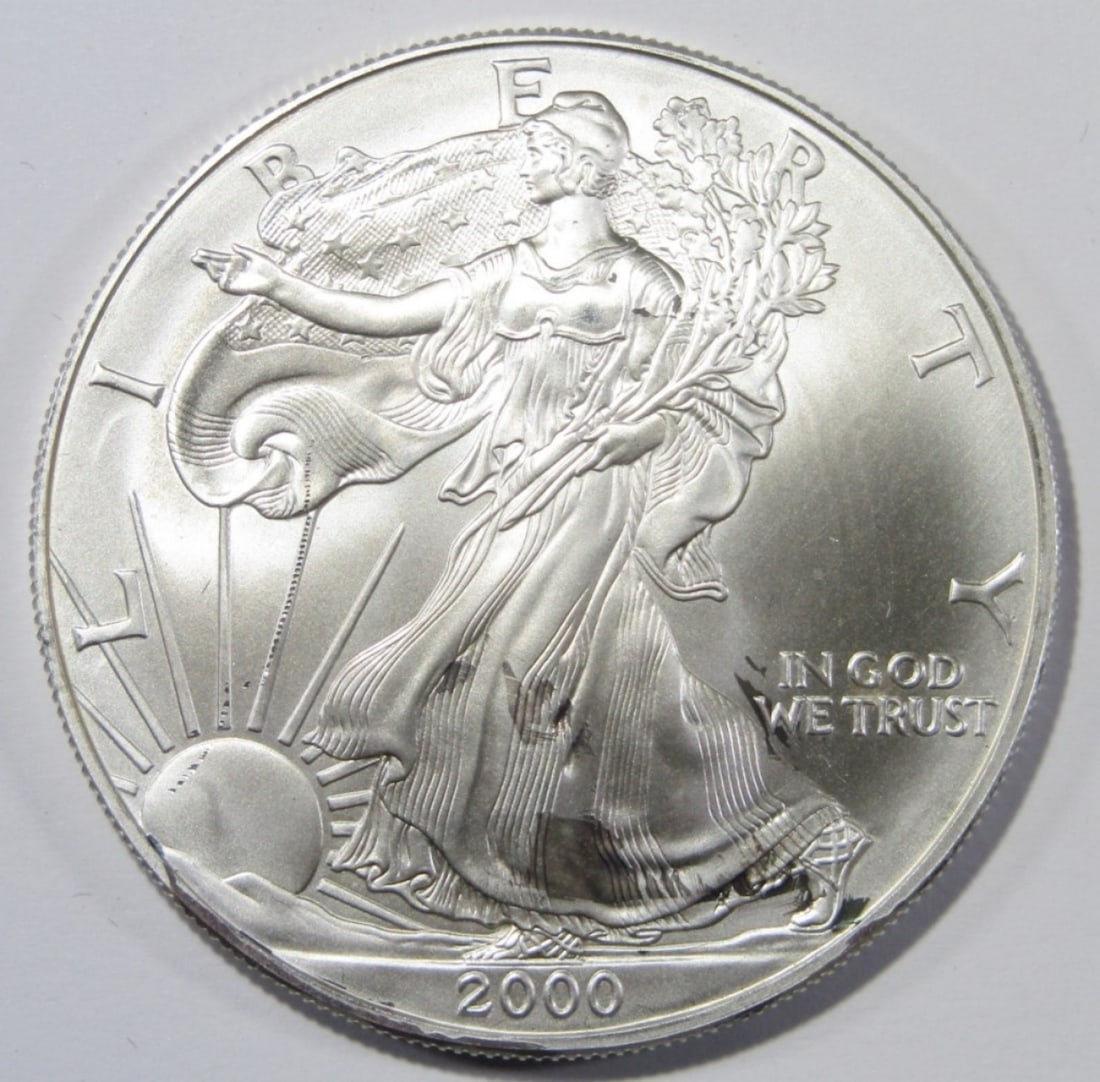 2000 UNC AMERICAN SILVER EAGLE (1 of 3)