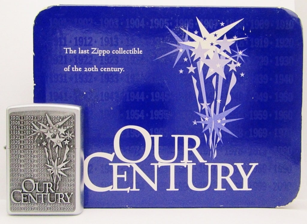 1999 MINT Zippo Our Century Lighter In Tin!: Collectible Zippo Lighter, SEALED In Collector's Tin!