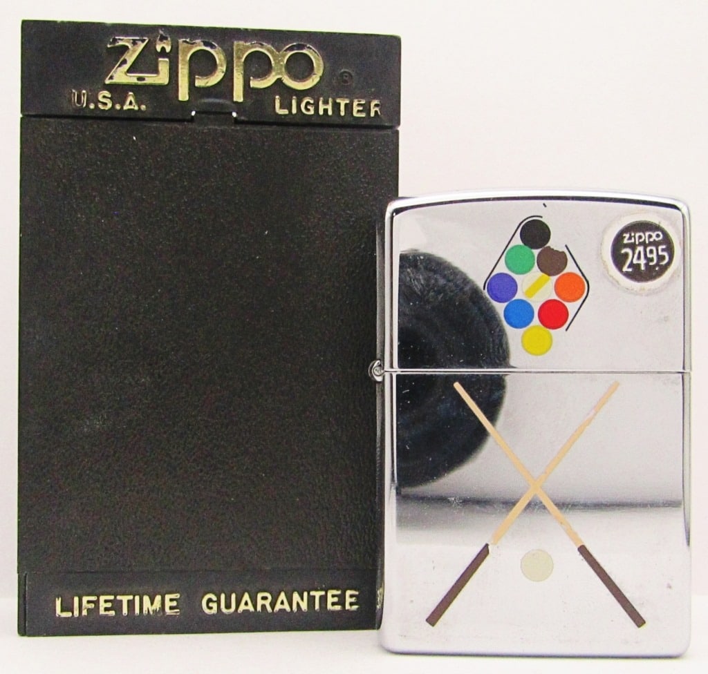 1996 Zippo Billards Pool 9 Ball Lighter - Unfired: Sealed in Original Box.