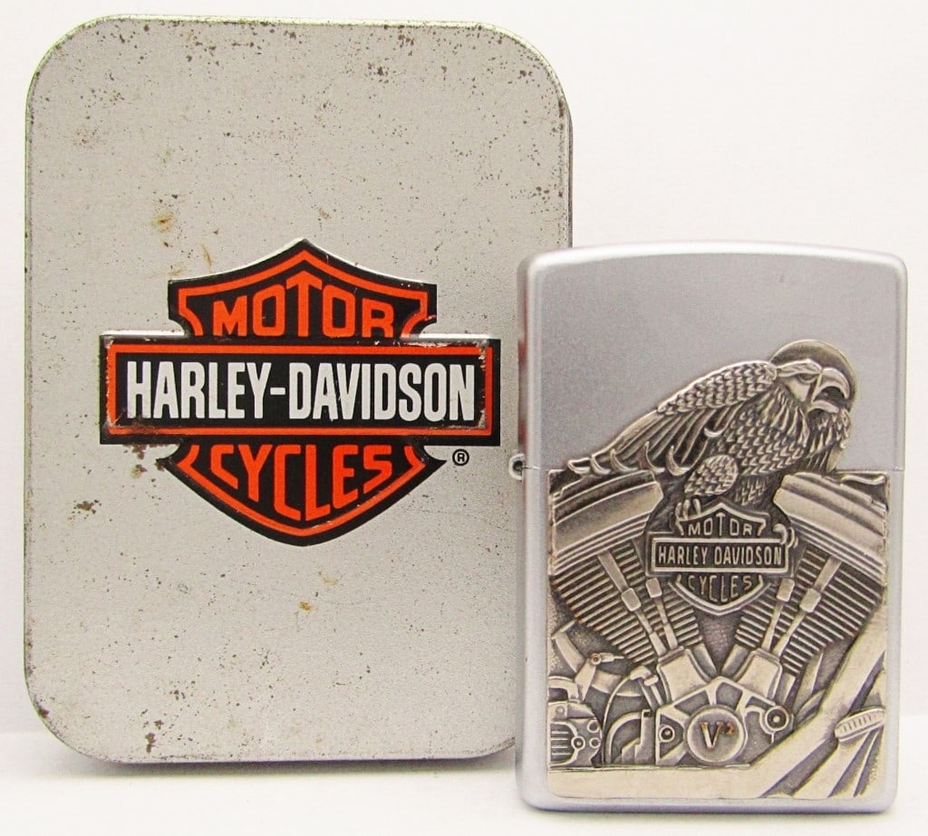 2001 Harley Davidson Motorcycles Eagle Zippo: In Original Tin; Used Condition.