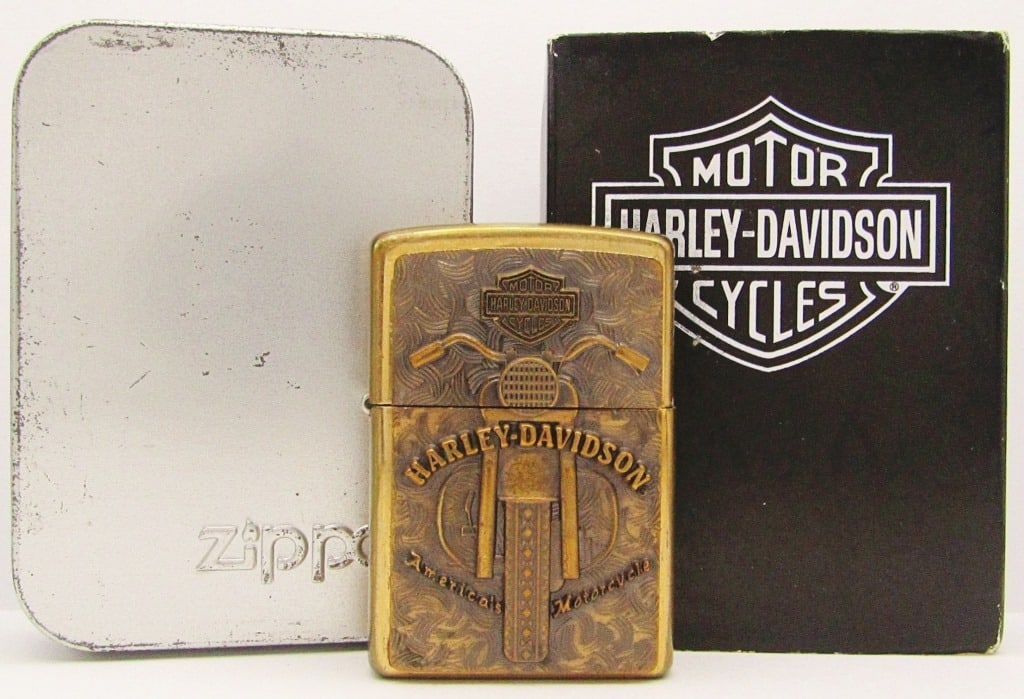 1997 Harley Davidson America's Motorcycle Zippo: Lightly Fired In Original Box & Sleeve.