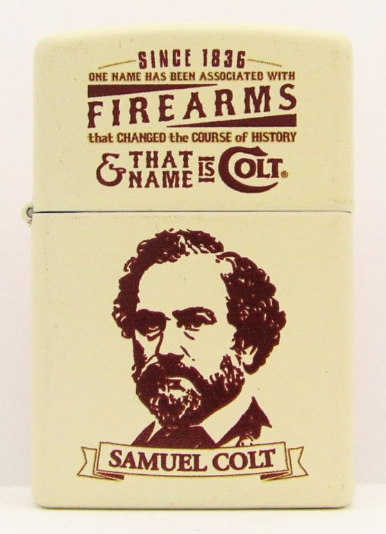 2014 Sealed Zippo Sam Colt, Cream Matte Lighter: Colt Firearms Since 1836, NEW & Sealed Zippo