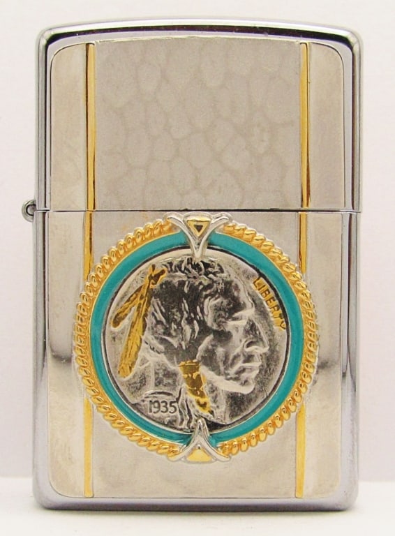 2014 Zippo 1935 Indian Head Buffalo Nickel: New & SEALED Zippo Lighter.