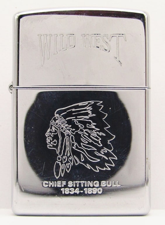 1999 Wild West Chief Sitting Bull 1834-1890 Zippo: Used Condition, Zippo Lighter.