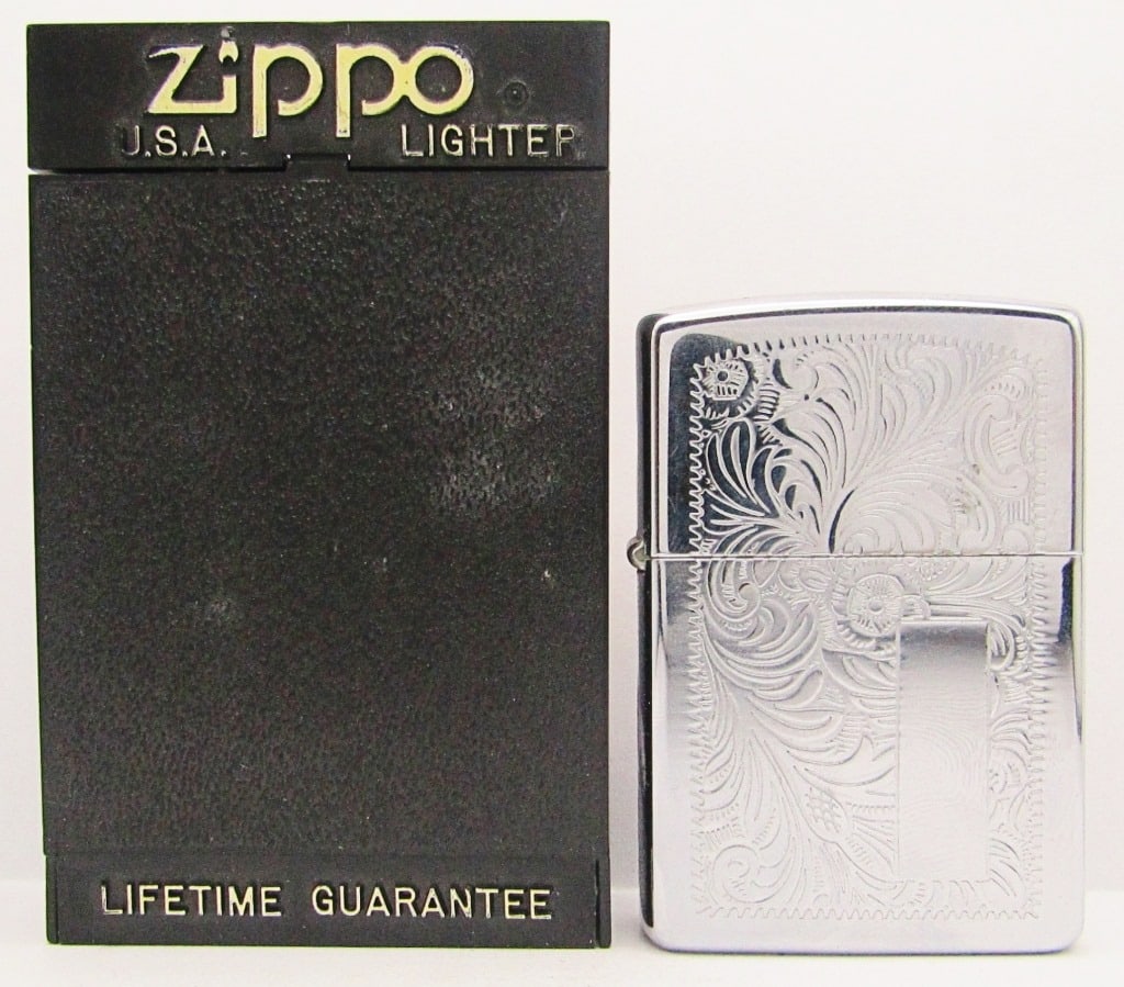 1995 Venetian High-Polished Chrome Zippo: Spot For Engraving; Used Condition.