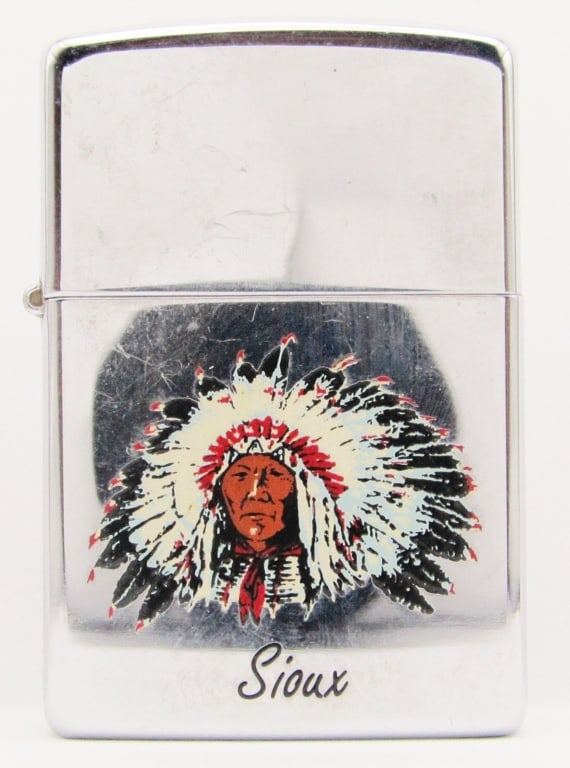 1995 Sious Indian Chief Zippo Lighter: Used Condition.