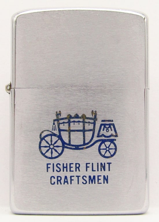 1981 Advertising Zippo "Fisher Flint Craftsman": Used Condition.
