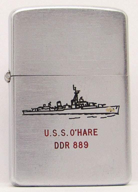 1958 PAT. 2517191 U.S.S. O'Hare DDR 889 Zippo: Unfired Zippo Lighter!