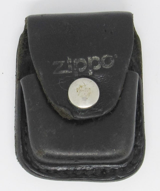 VINTAGE GENUINE LEATHER ZIPPO POUCH: VINTAGE GENUINE LEATHER ZIPPO LIGHTER POUCH/CASE/HOLDER BELT CLIP SHEATH, MADE IN USA