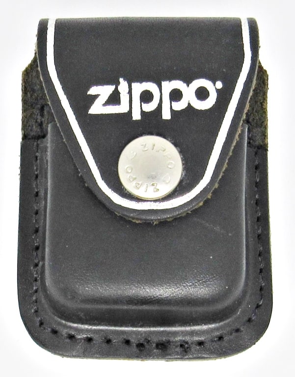 GENUINE LEATHER ZIPPO POUCH HOLDER: GENUINE LEATHER ZIPPO LIGHTER POUCH/CASE/HOLDER BELT CLIP SHEATH, MADE IN USA