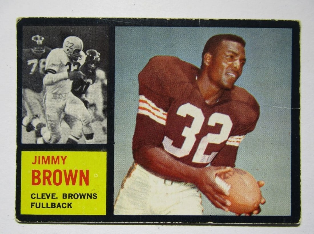 1962 TOPPS #28 JIM BROWN KEY CARD (1 of 2)