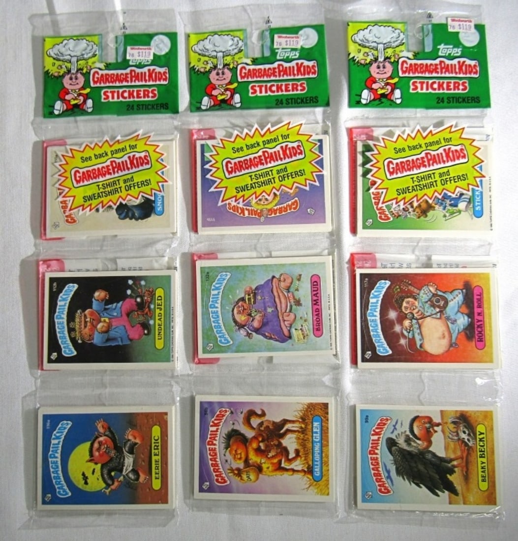 (3) 1986 TOPPS GARBAGE PAIL KIDS STICKERS CARDS (1 of 2)