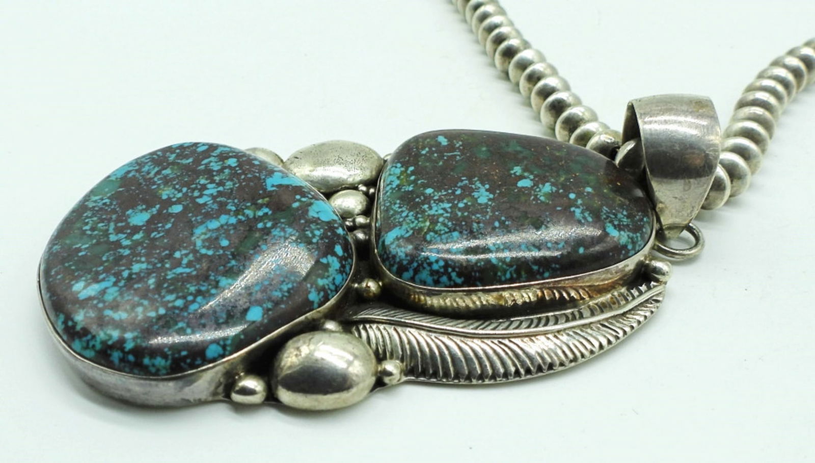 NAVAJO TURQUOISE STERLING NECKLACE (1 of 6)