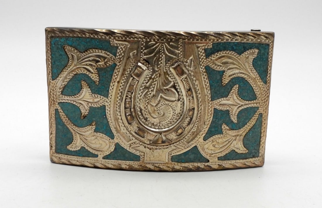 Plata De Jalisco VHLC Guad Mex Buckle: STERLING STILVER HORSESHOE 3 1/2" x 2" ( 41 DWT)