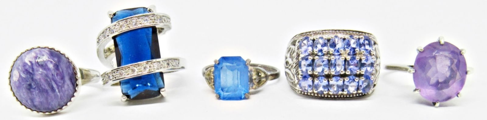 (5) VINTAGE STERLING GEMSTONE RINGS (1 of 3)