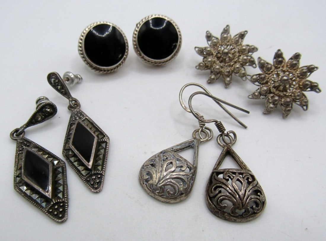 4 Pair Sterling Earrings (1 of 6)