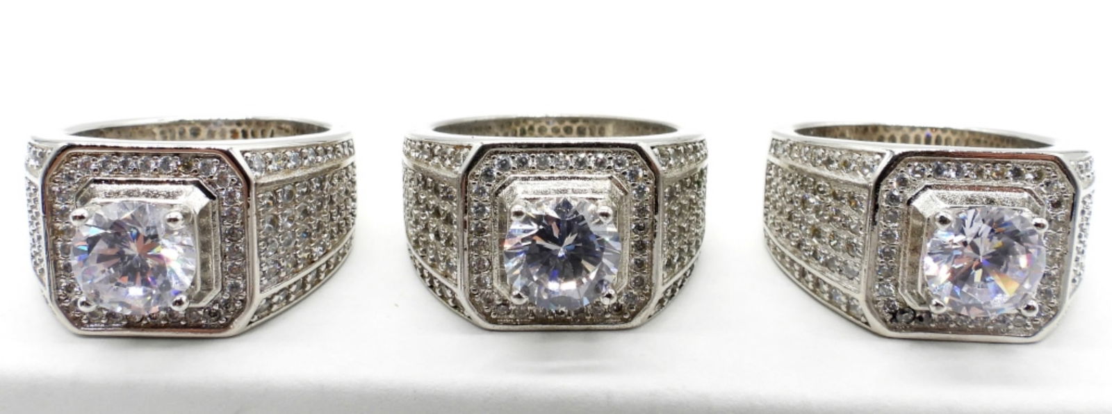 (3) MEN'S DRESS RINGS - MATCHING LIKE NEW (1 of 4)