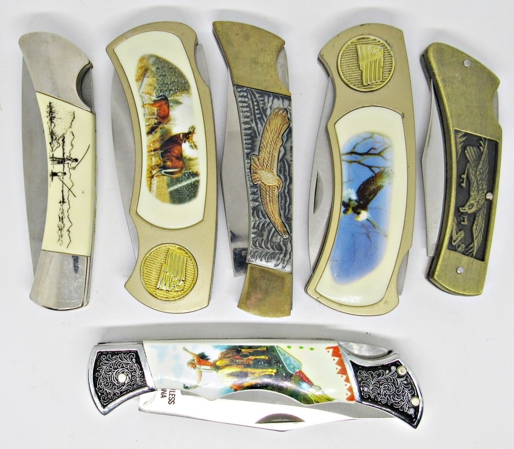(6) Vintage Lockback Folding Pocket Knives (1 of 4)