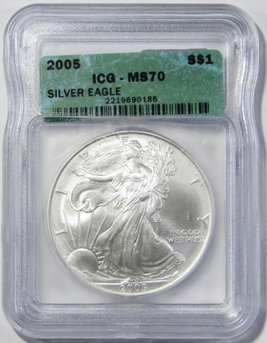 2005 AMERICAN SILVER EAGLE ICG MS-70 (1 of 4)