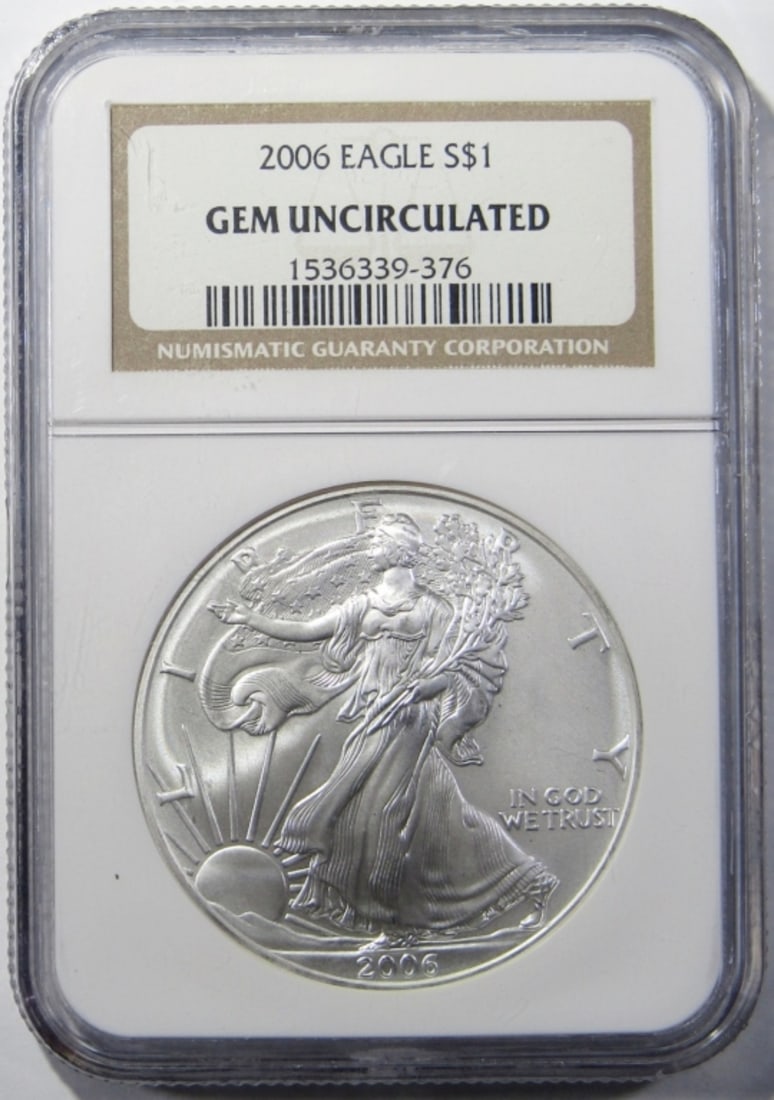 2006 AMERICAN SILVER EAGLE NGC GEM UNC (1 of 4)