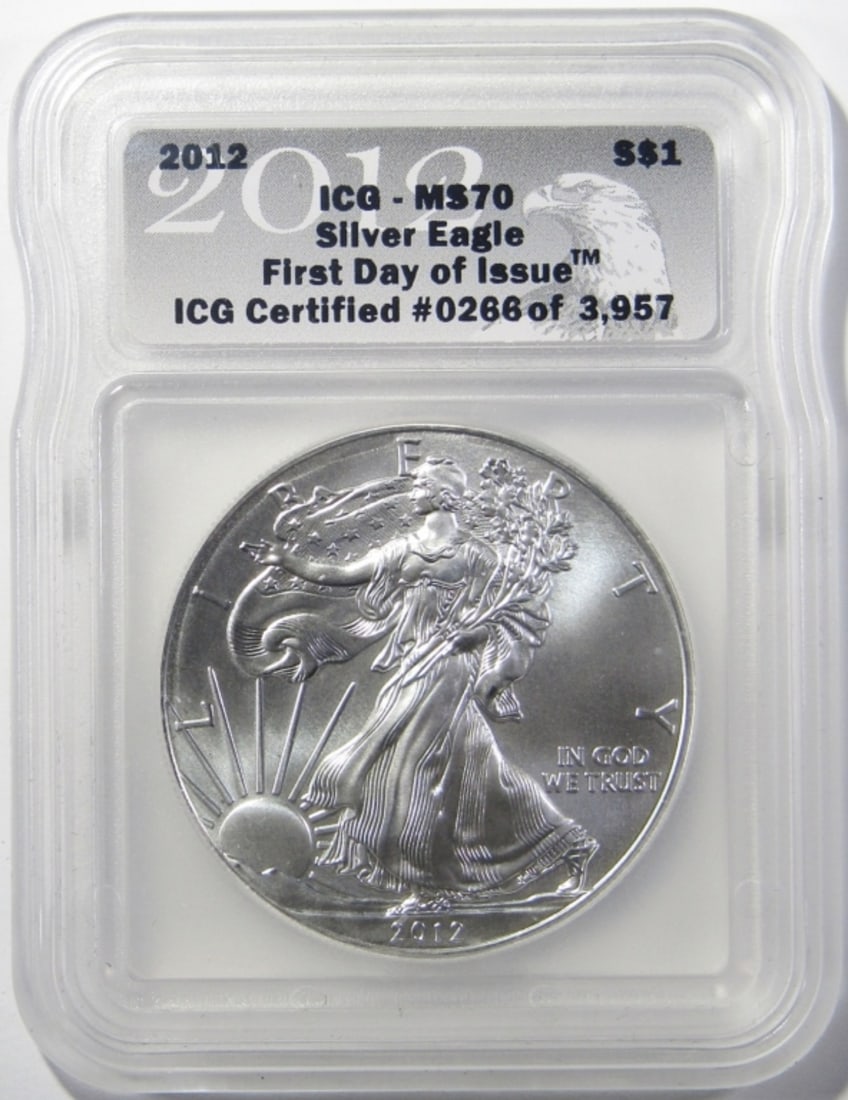 2012 AMERICAN SILVER EAGLE ICG MS-70 (1 of 4)