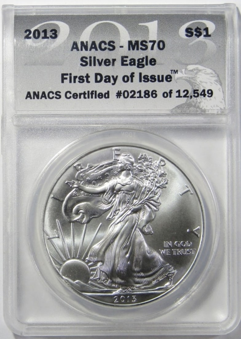 2013 AMERICAN SILVER EAGLE ANACS MS-70 (1 of 4)