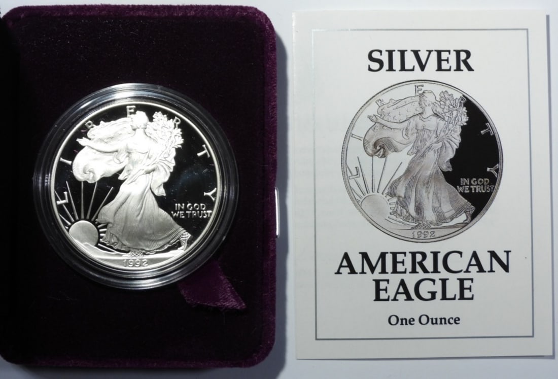 1992-S PROOF AMERICAN SILVER EAGLE (1 of 4)