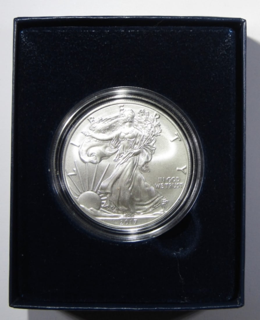 2017-W UNC AMERICAN SILVER EAGLE: IN OGP MISSING COA
