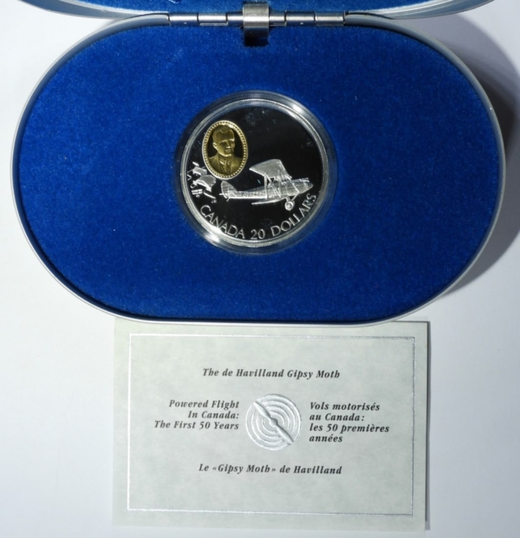 1992 CANADA $20 AVIATION GIPSY MOTH COIN (1 of 4)