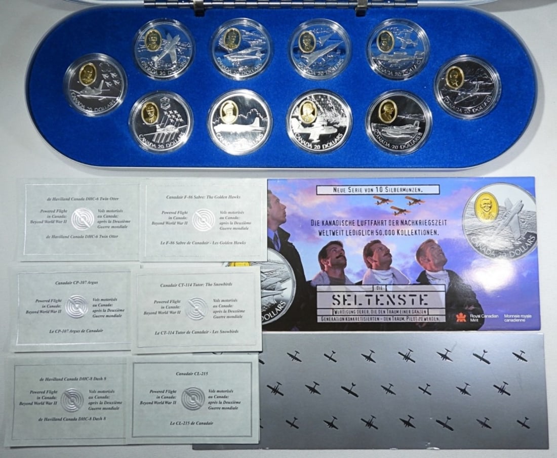 1995-99 CANADA $20 AVIATION 10-COIN SET (1 of 4)
