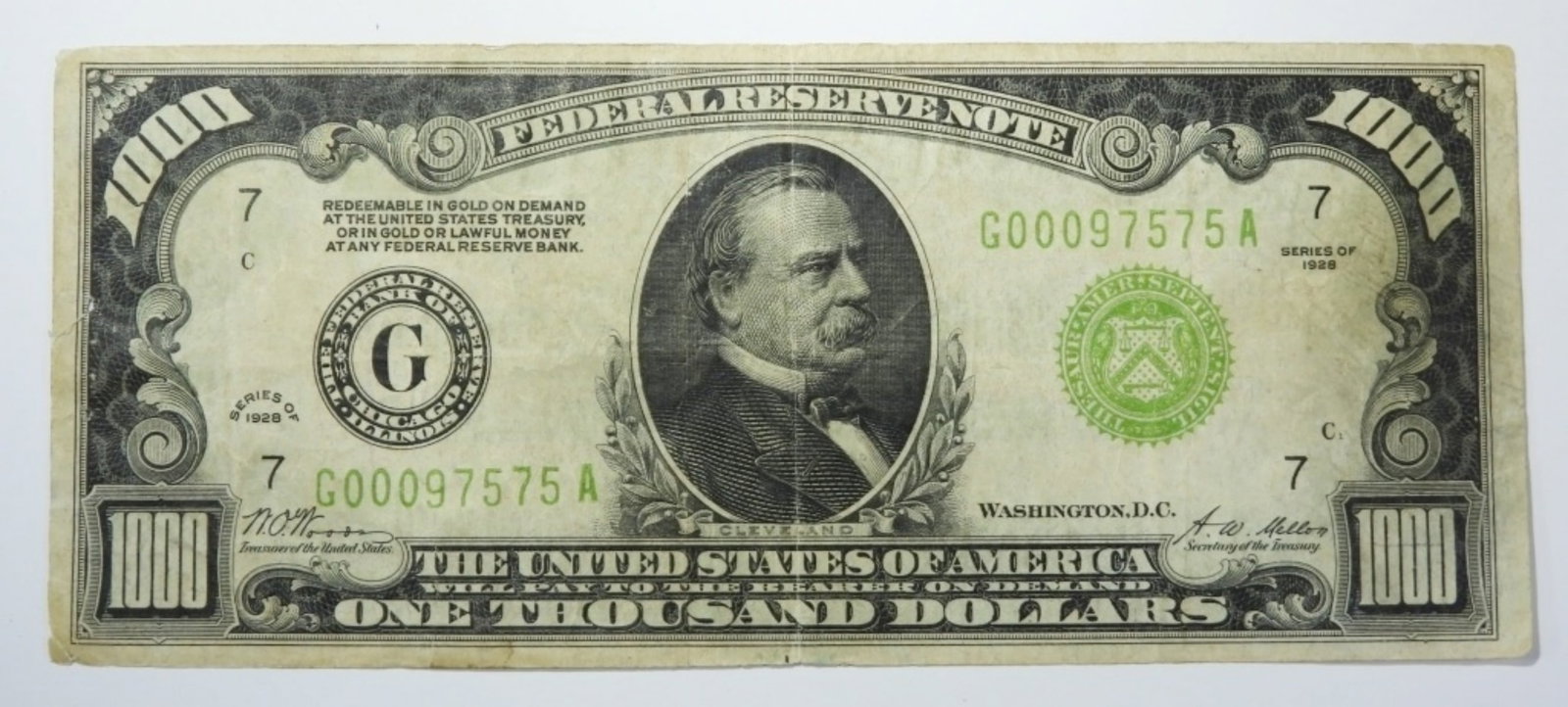 1928 $1,000 FRN REDEEMABLE IN GOLD: CHICAGO, ILLINOIS