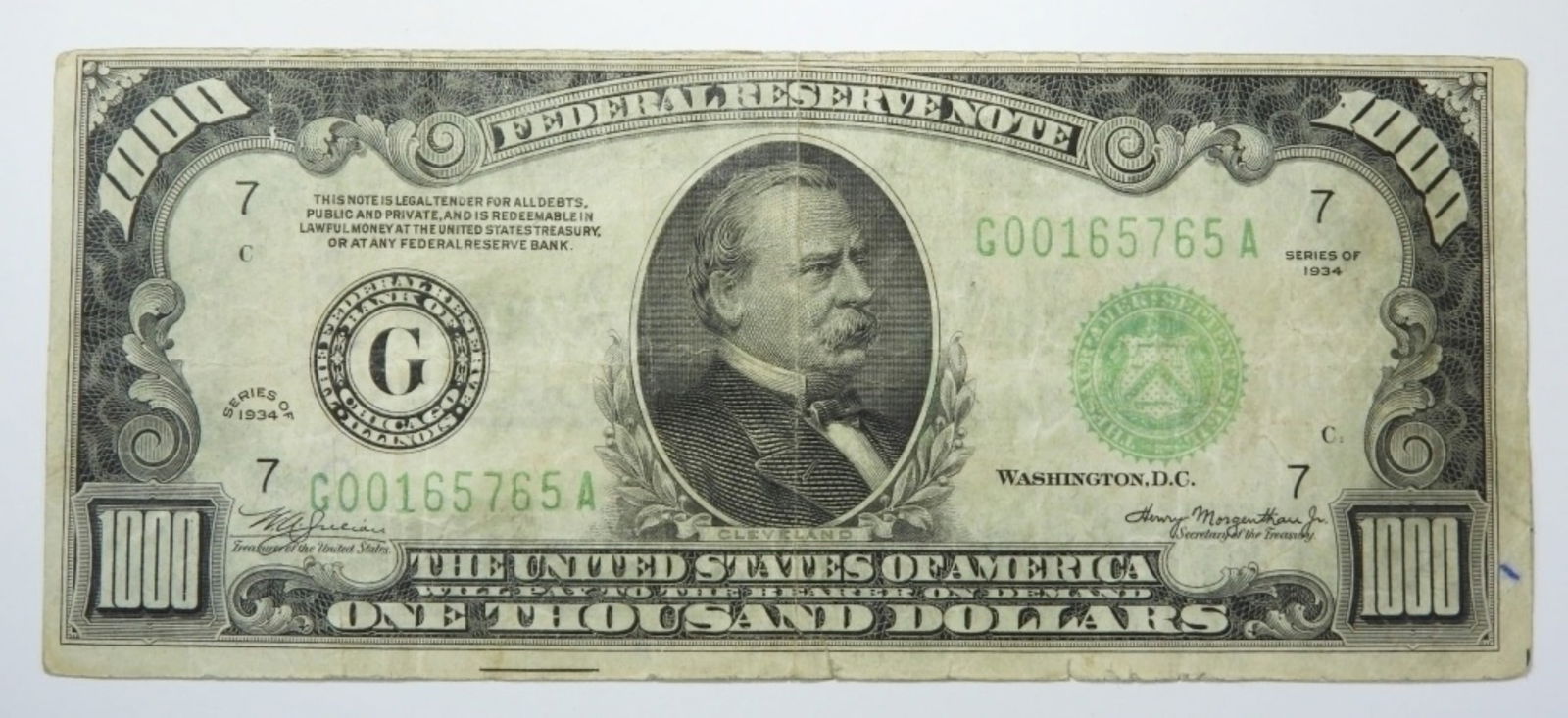 1934 $1000 FEDERAL RESERVE NOTE (1 of 2)
