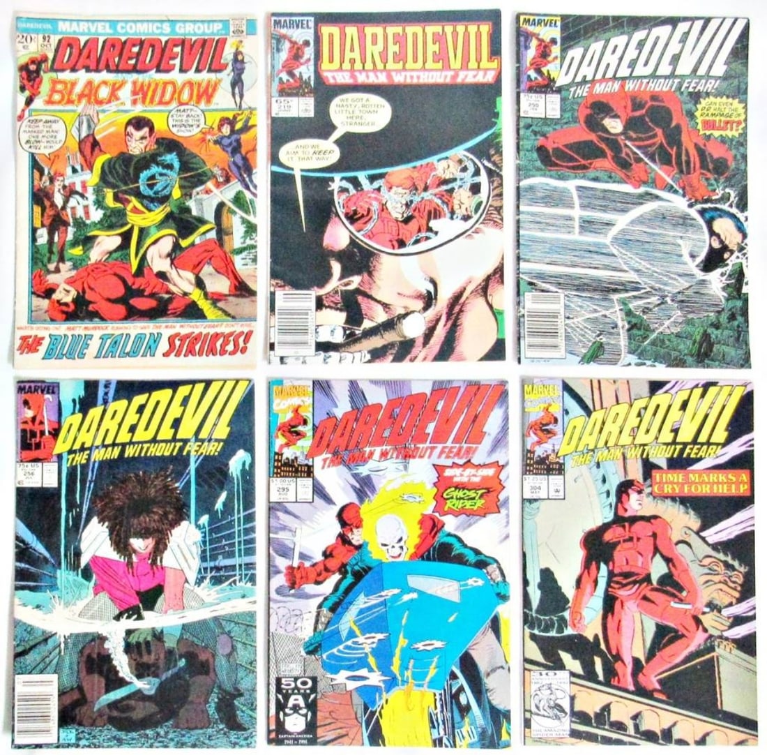 LOT OF 6 MARVEL DAREDEVIL VINTAGE COMICS (1 of 2)