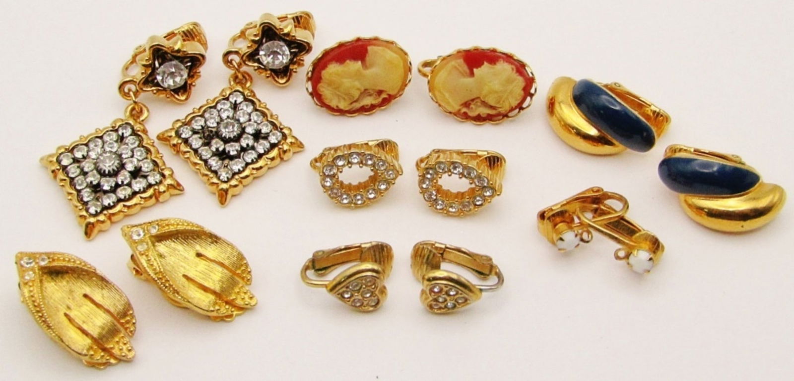 (7) Pairs of Vintage Clip-on Earrings; (1 of 6)